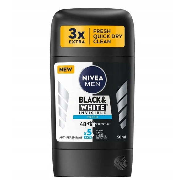 NIVEA Men antyperspirant w sztyfcie Black & White Fresh 50ml