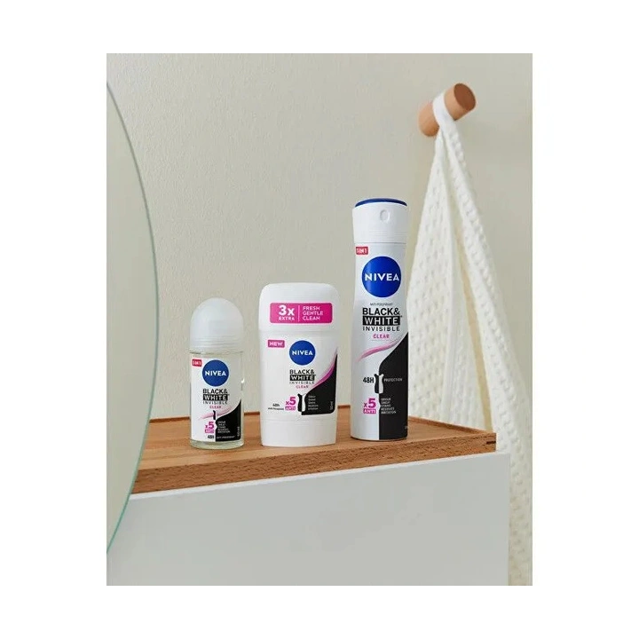 NIVEA Black & White Invisible antyperspirant w sztyfcie Clear 50ml