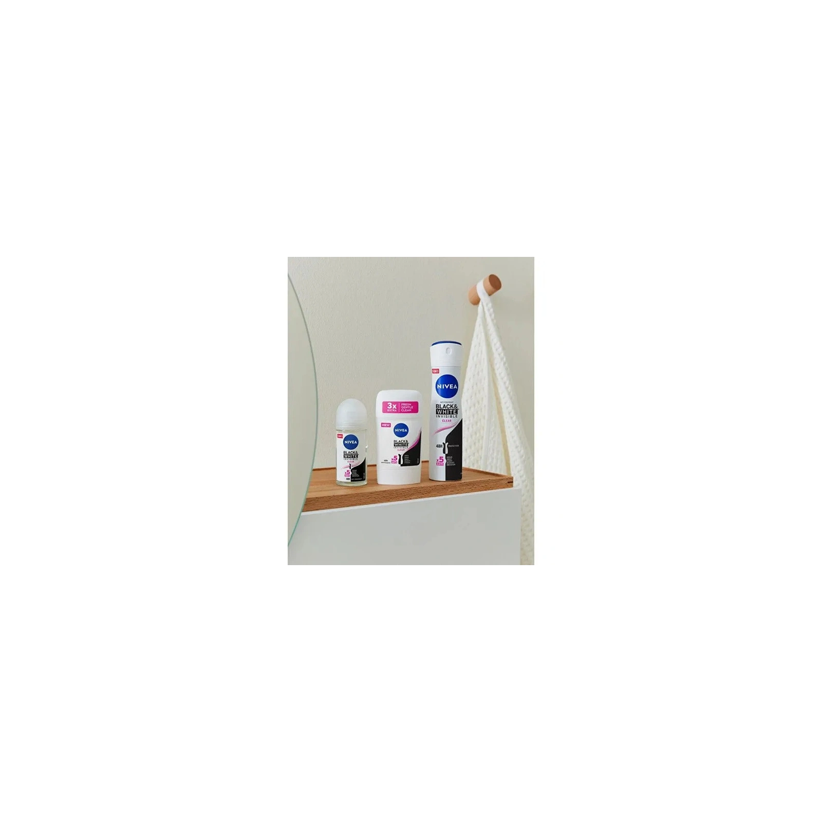NIVEA Black & White Invisible antyperspirant w sztyfcie Clear 50ml