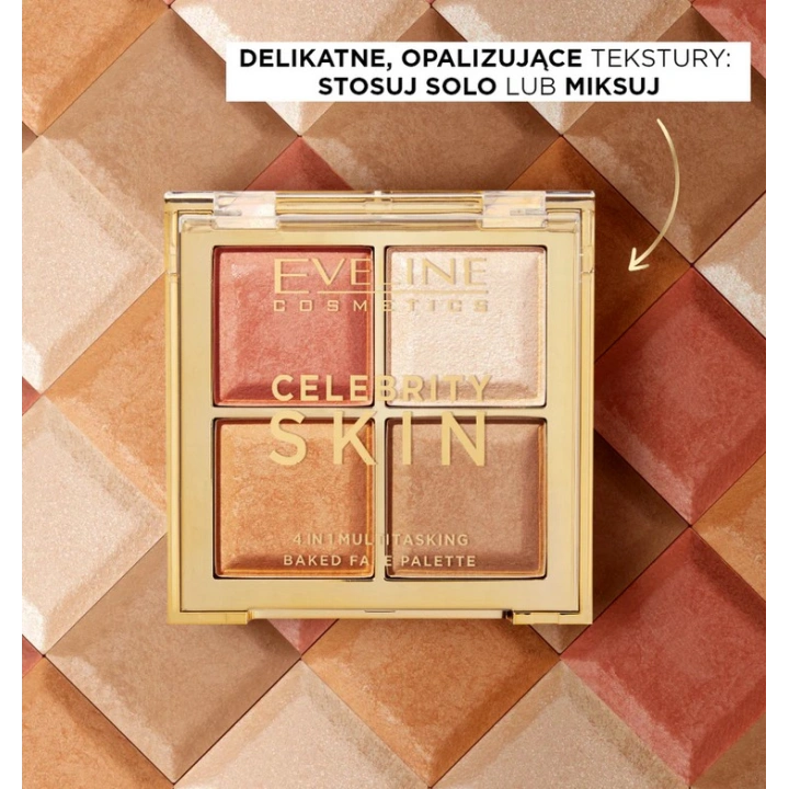 EVELINE Celebrity Skin wielofunkcyjna paleta do konturowania 4w1 16g