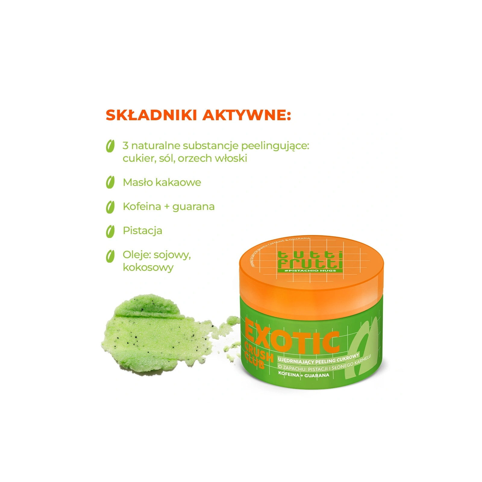 FARMONA Tutti Frutti Exotic Crush Club ujędrniający peeling cukrowy Pistacja i Słony Karmel 250ml