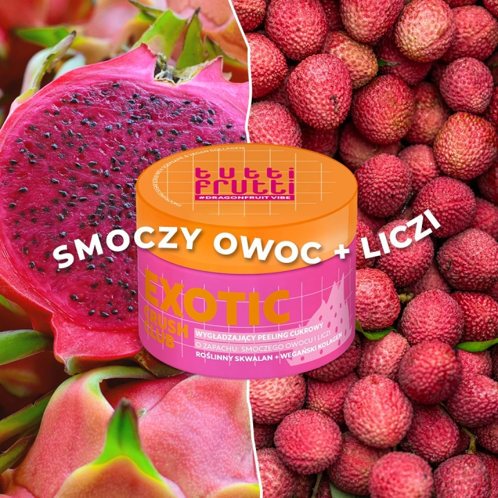 FARMONA Tutti Frutti Exotic Crush Club wygładzający peeling cukrowy Smoczy Owoc i Liczi 250ml