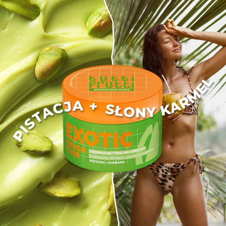 FARMONA Tutti Frutti Exotic Crush Club ujędrniający peeling cukrowy Pistacja i Słony Karmel 250ml