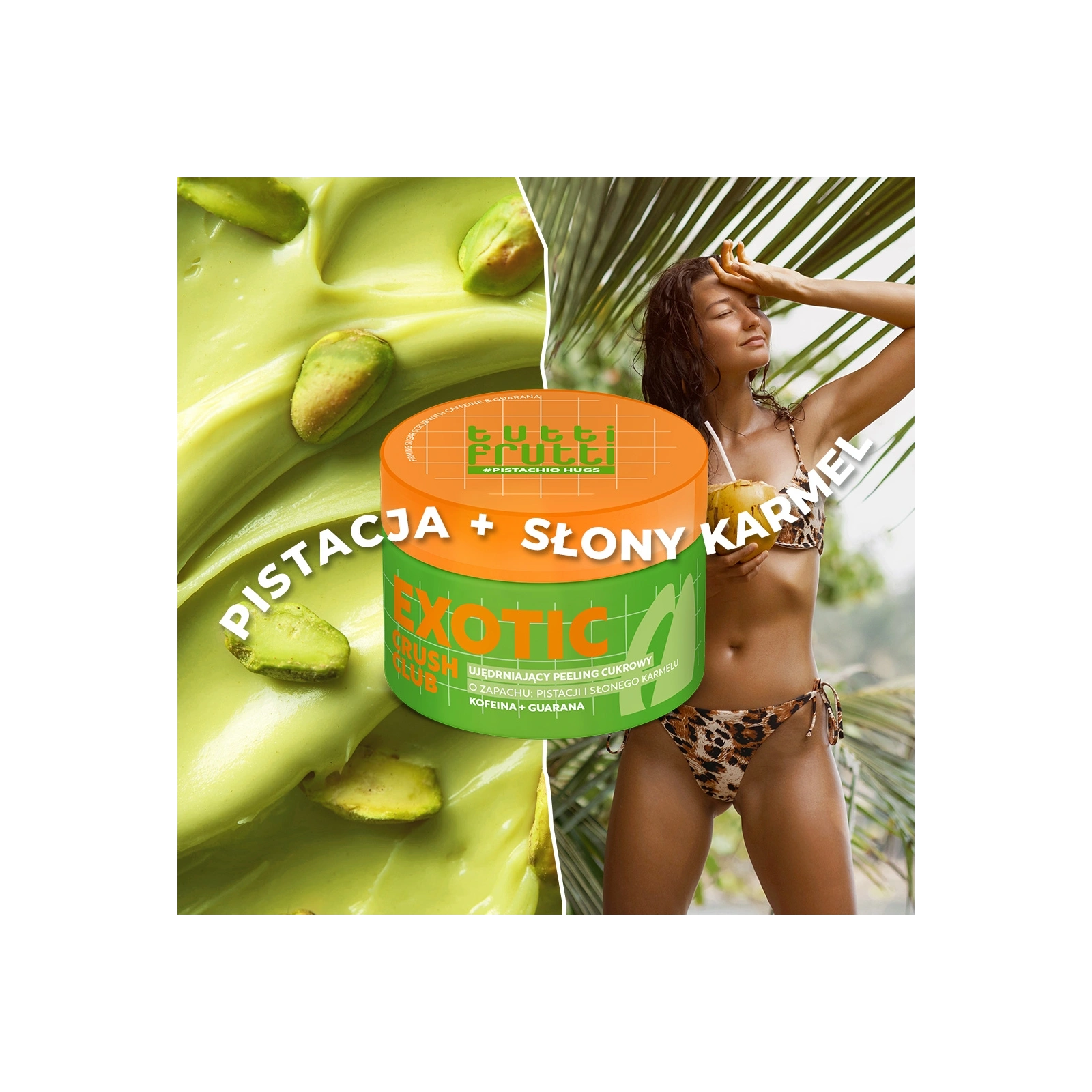 FARMONA Tutti Frutti Exotic Crush Club ujędrniający peeling cukrowy Pistacja i Słony Karmel 250ml