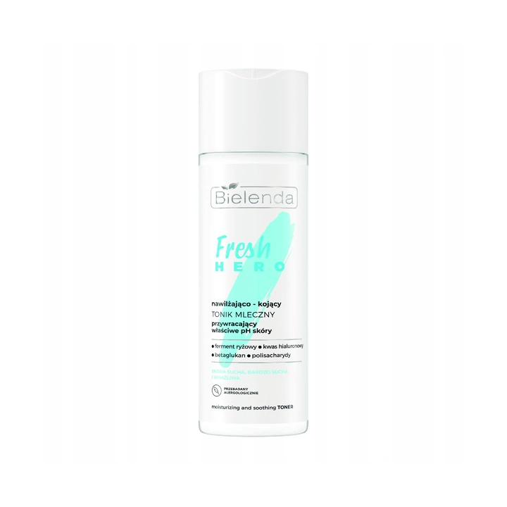 BIELENDA Fresh Hero mleczny tonik do twarzy nawilżająco-kojący 200ml