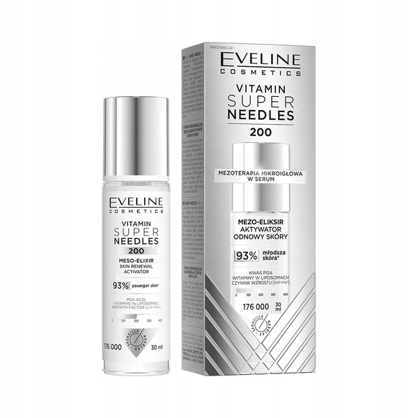 EVELINE Vitamin Super Needles 200 mezo-eliksir aktywator odnowy skóry 50ml