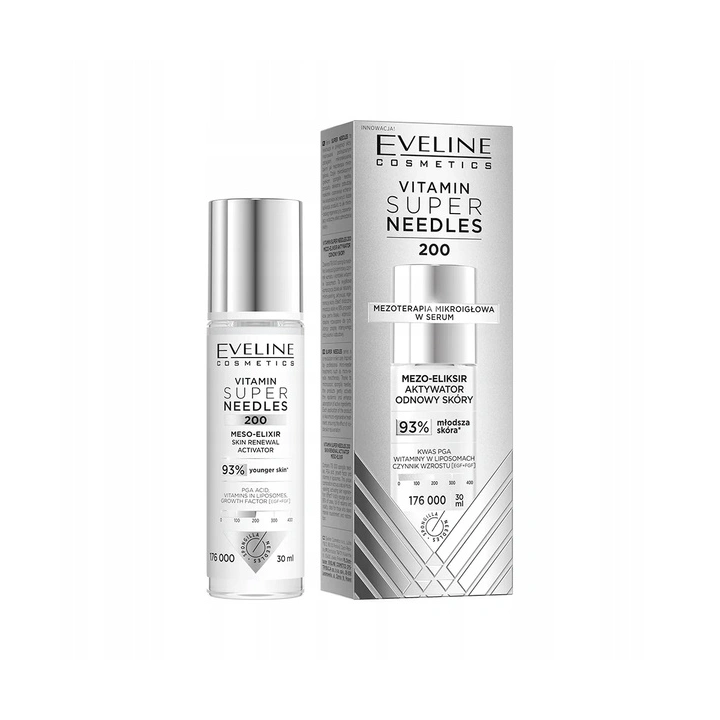 EVELINE Vitamin Super Needles 200 mezo-eliksir aktywator odnowy skóry 50ml