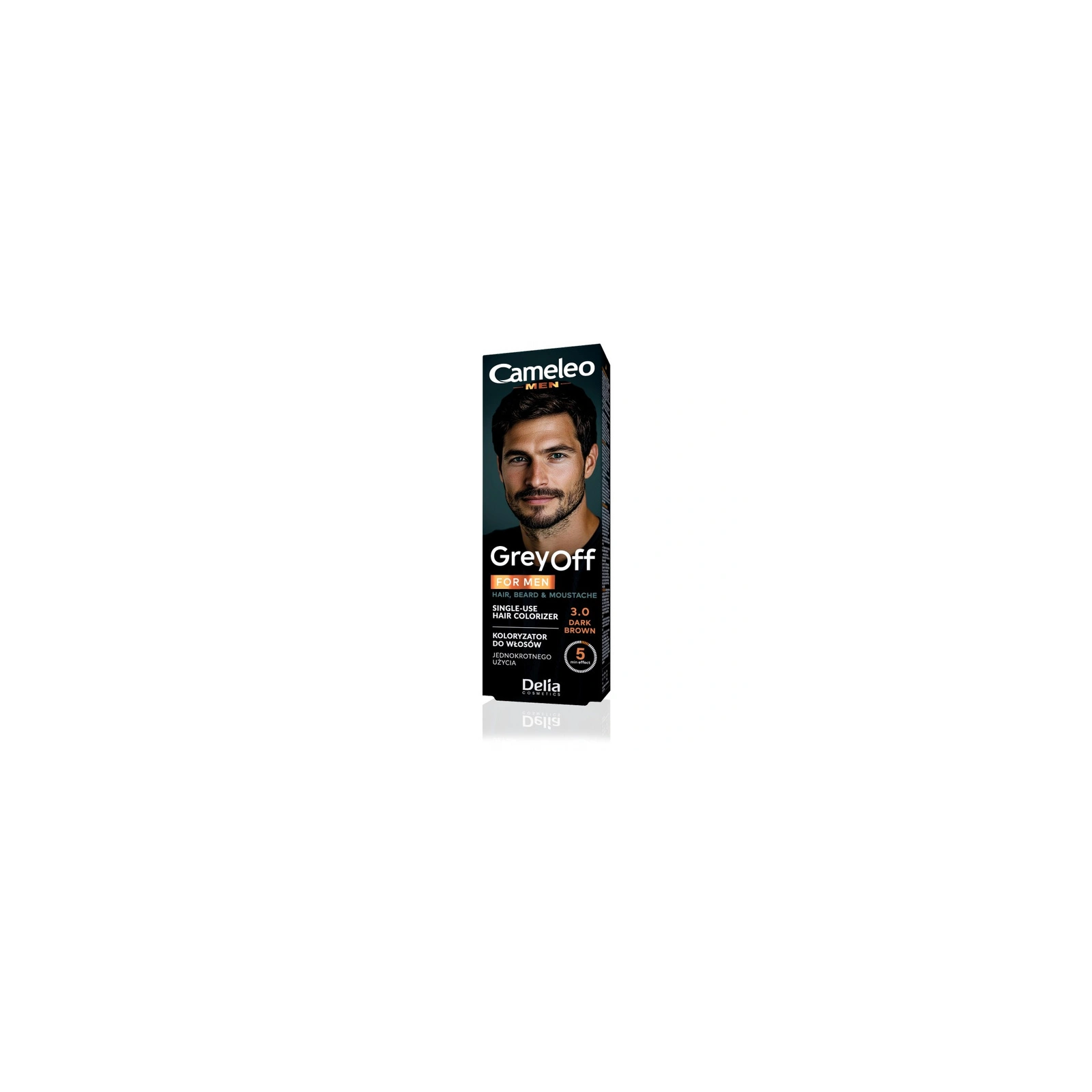 DELIA Cameleo Men Grey Off farba do włosów, wąsów i brody w saszetce 3,0 Dark Brown 2x15ml