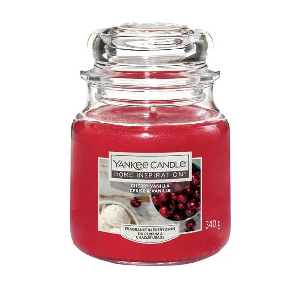 YANKEE CANDLE Home Inspiration Średnia świeca w słoiku CHERRY VANILLA 340g