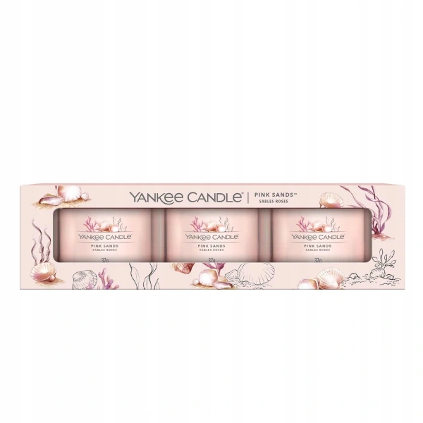 YANKEE CANDLE Signature Mini Zestaw 3 świec w słoiku PINK SANDS 3x37g
