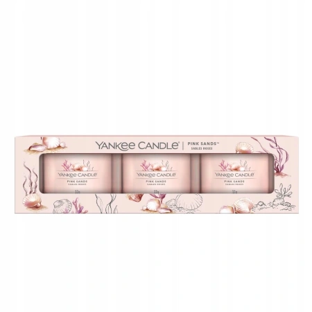 YANKEE CANDLE Signature Mini Zestaw 3 świec w słoiku PINK SANDS 3x37g