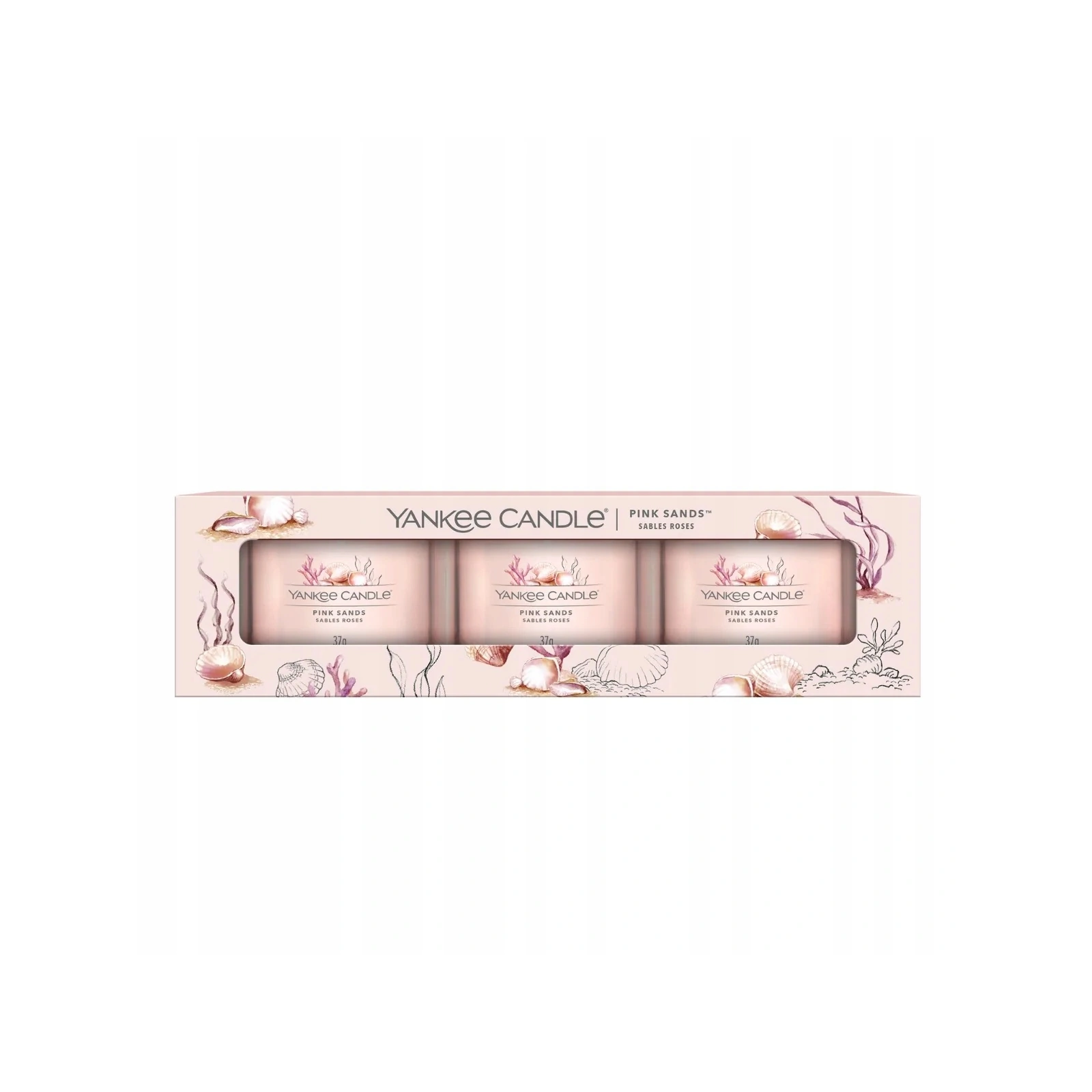 YANKEE CANDLE Signature Mini Zestaw 3 świec w słoiku PINK SANDS 3x37g