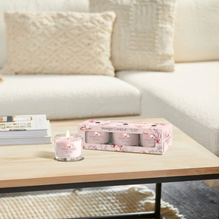 YANKEE CANDLE Signature Mini Zestaw 3 świec w słoiku PINK SANDS 3x37g