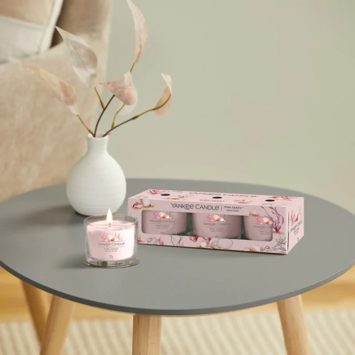 YANKEE CANDLE Signature Mini Zestaw 3 świec w słoiku PINK SANDS 3x37g