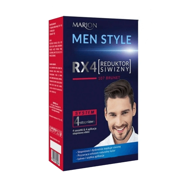 MARION Men 4 stopniowy reduktor siwizny 107 Brunet 4x15ml