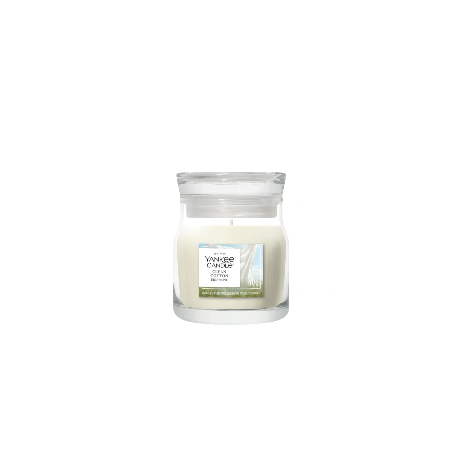 YANKEE CANDLE Signature Mała świeca w słoiku CLEAN COTTON® 110g