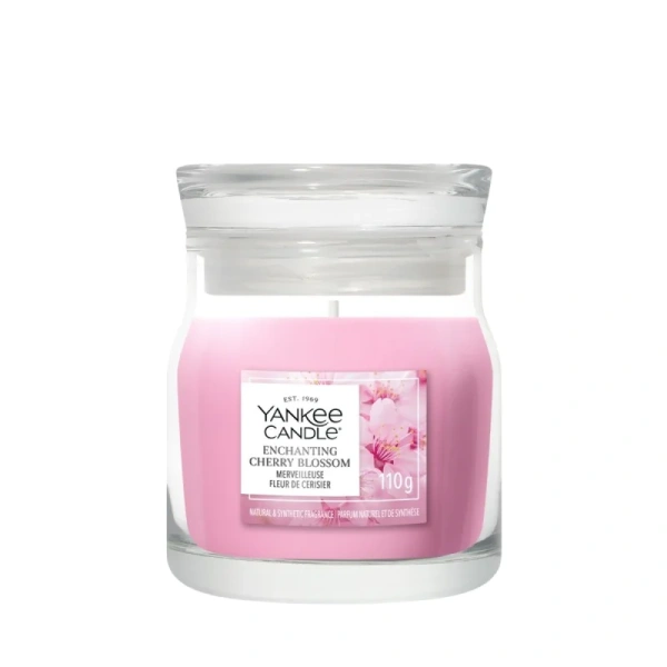YANKEE CANDLE Signature Mała świeca w słoiku ENCHANTING CHERRY BLOSSOM 110g