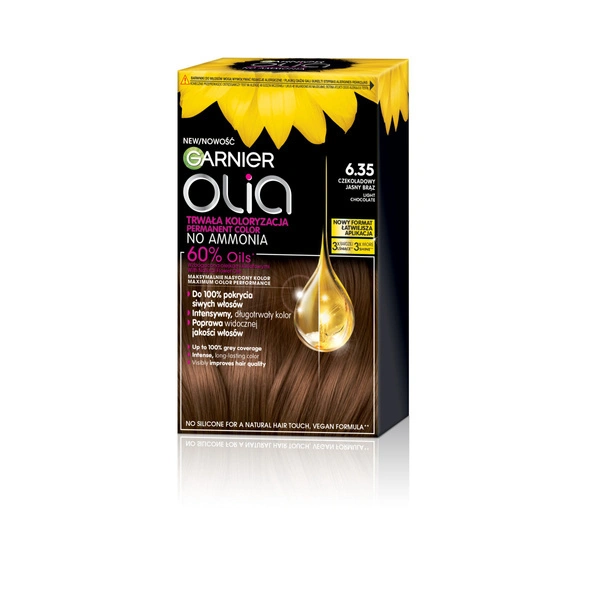 GARNIER Olia New farba do włosów 6.35 Czekoladowy Jasny Brąz