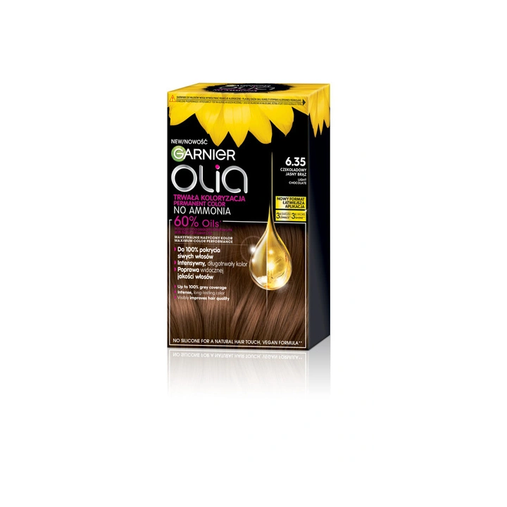 GARNIER Olia New farba do włosów 6.35 Czekoladowy Jasny Brąz