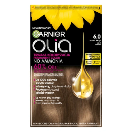 GARNIER Olia New farba do włosów 6.0 Jasny Brąz