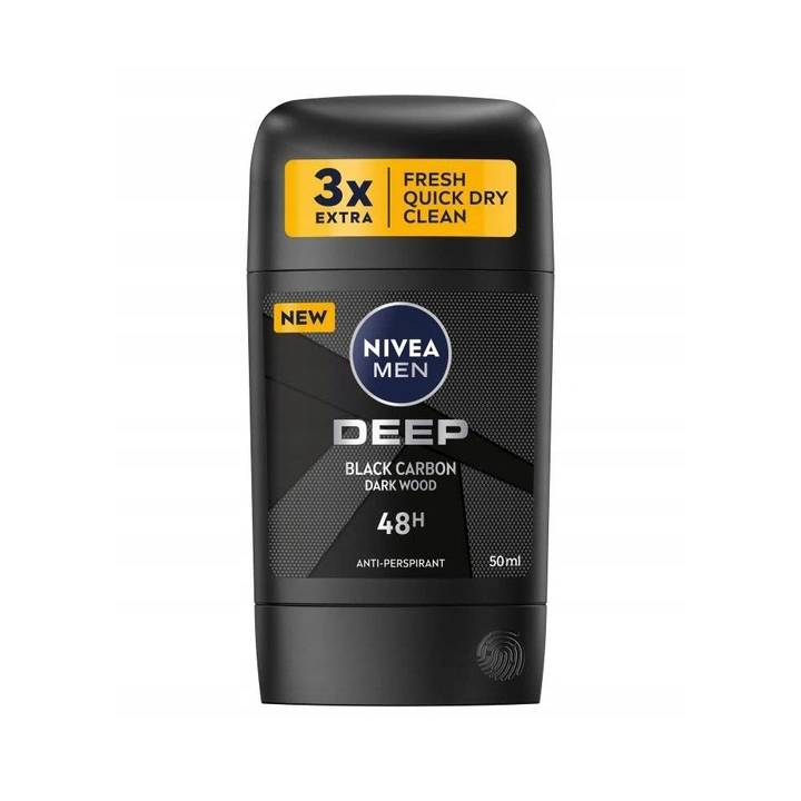 NIVEA Men dezodorant antyperspirant w sztyfcie 72h Deep Black Carbon 50ml