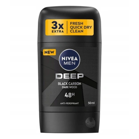 NIVEA Men dezodorant antyperspirant w sztyfcie 72h Deep Black Carbon 50ml
