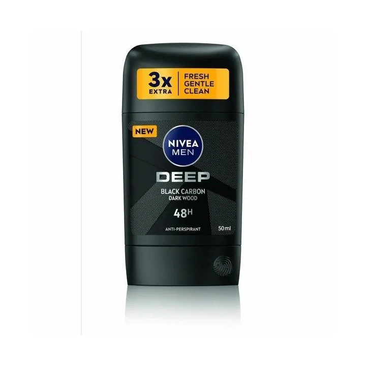 NIVEA Men dezodorant antyperspirant w sztyfcie 72h Deep Black Carbon 50ml