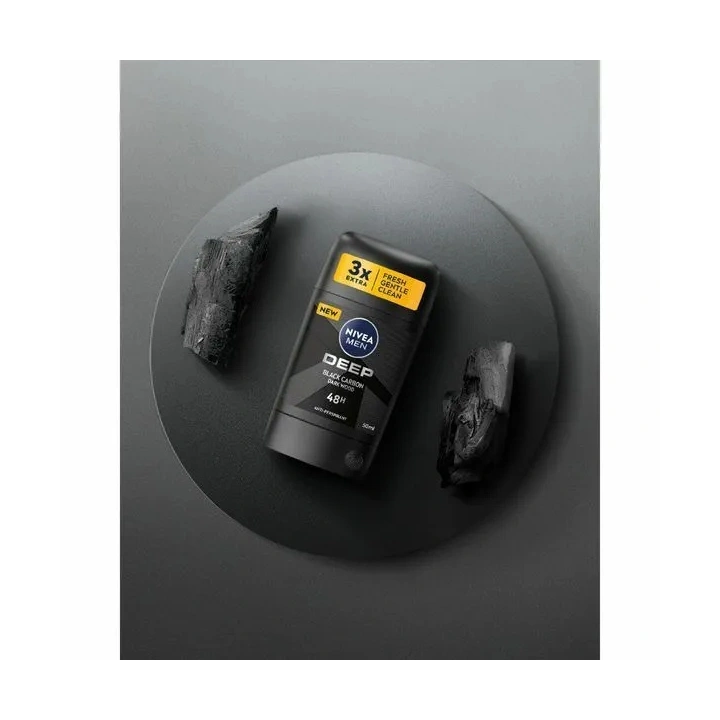 NIVEA Men dezodorant antyperspirant w sztyfcie 72h Deep Black Carbon 50ml