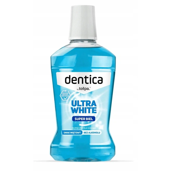 TOŁPA Dentica płyn do płukania jamy ustnej bez alkoholu miętowy Ultra White 500ml