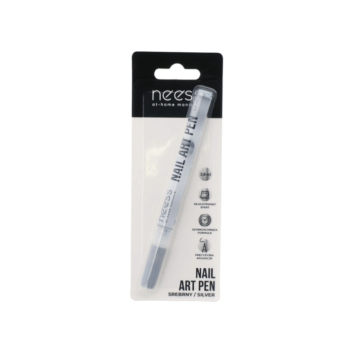 NESS Nail Art Pen pisak do zdobienia paznokci Srebrny 2452 3,8ml
