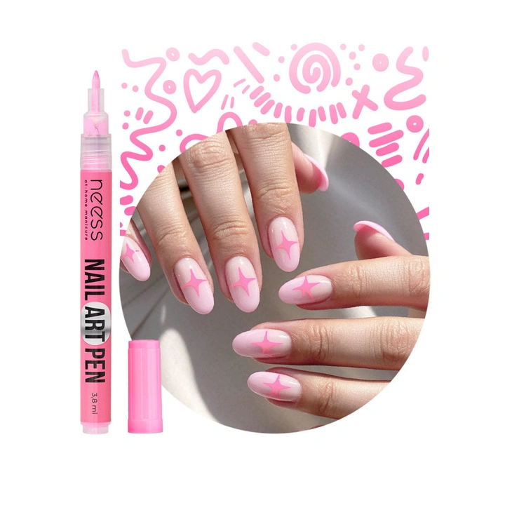 NESS Nail Art Pen pisak do zdobienia paznokci Różowy 2454 3,8ml