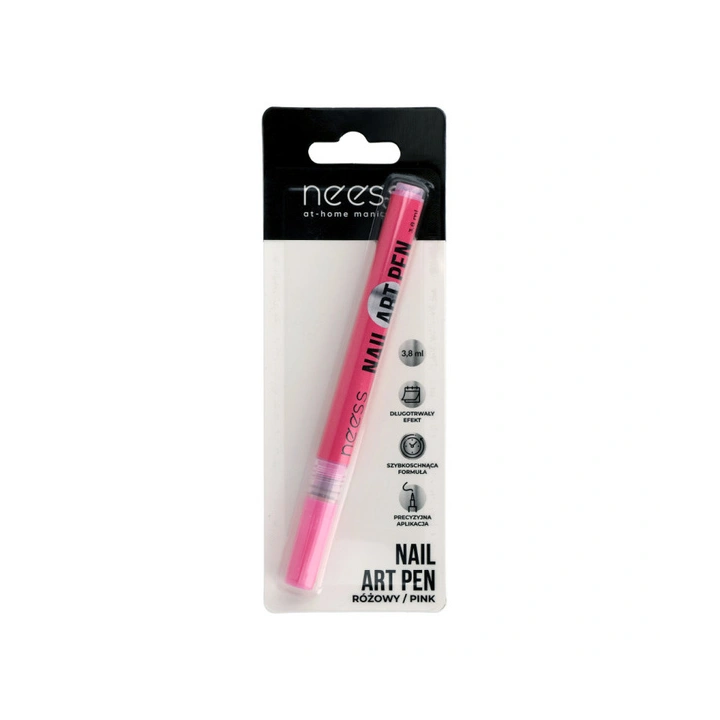 NESS Nail Art Pen pisak do zdobienia paznokci Różowy 2454 3,8ml