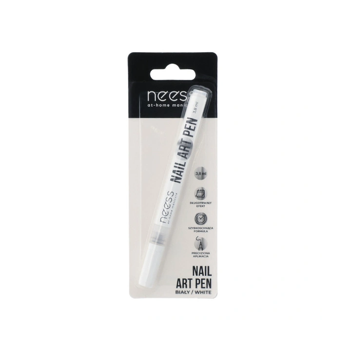 NESS Nail Art Pen pisak do zdobienia paznokci Biały 2450 3,8ml