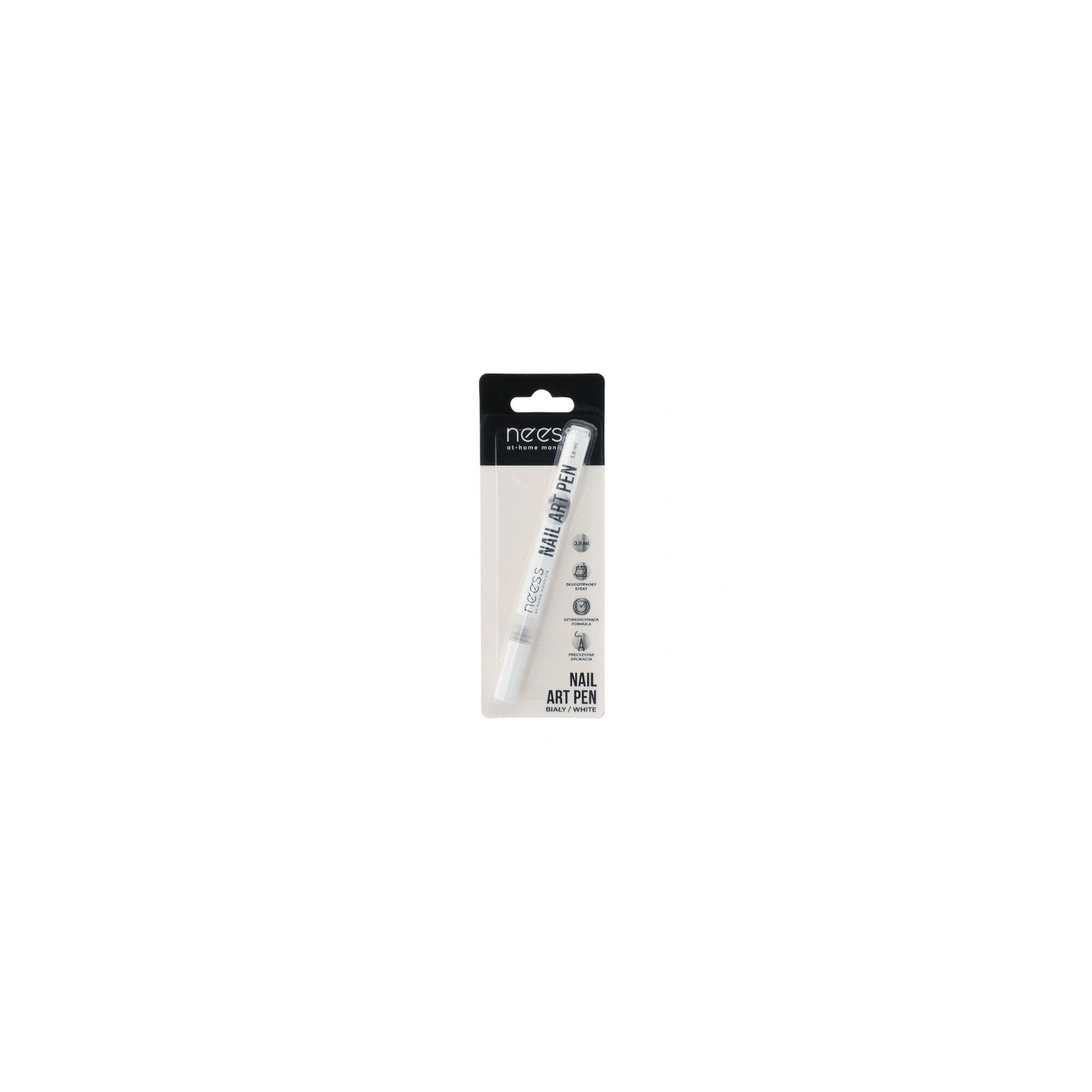NESS Nail Art Pen pisak do zdobienia paznokci Biały 2450 3,8ml