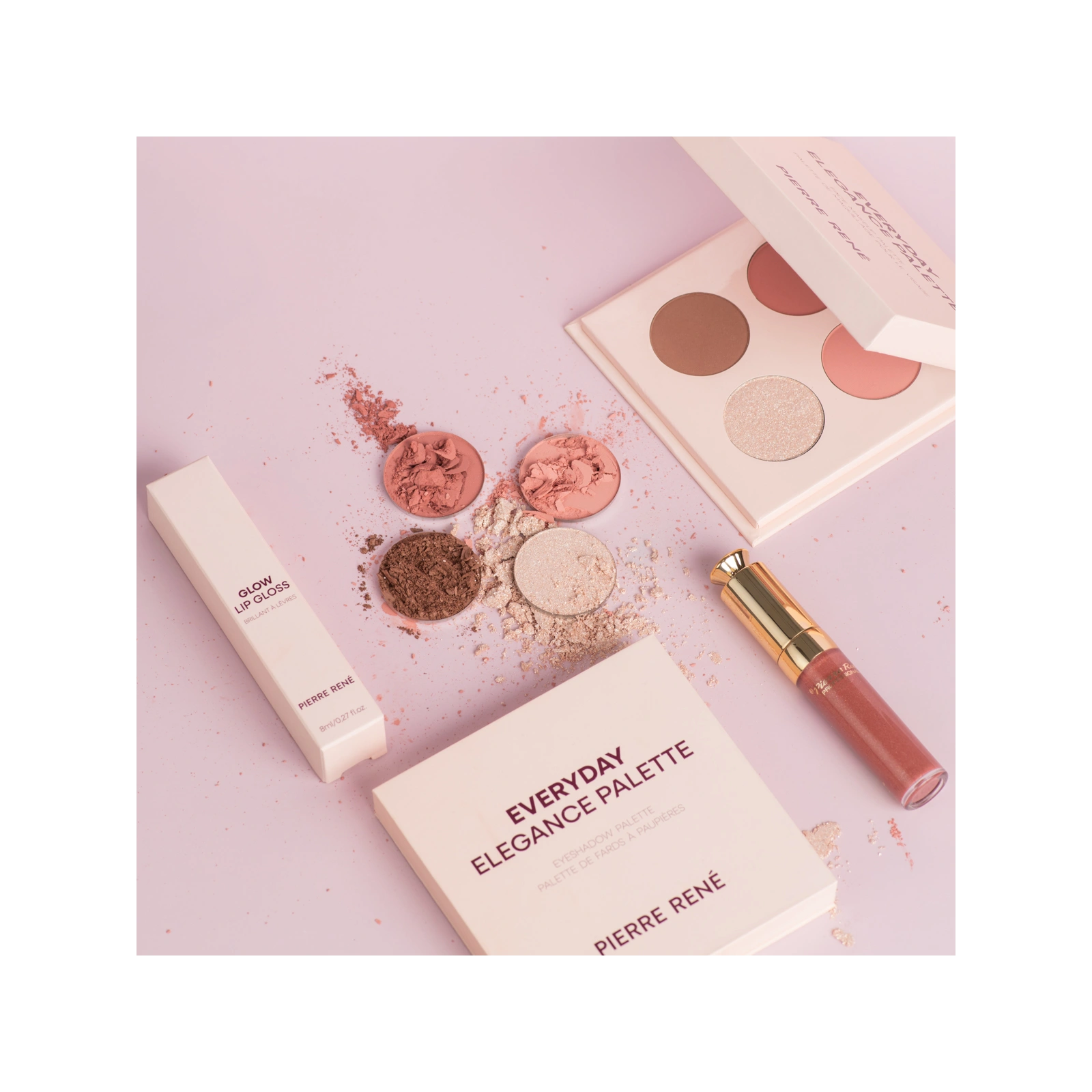 PIERRE RENE Everyday Elegance paletka do makijażu ROSE 4x2,5g