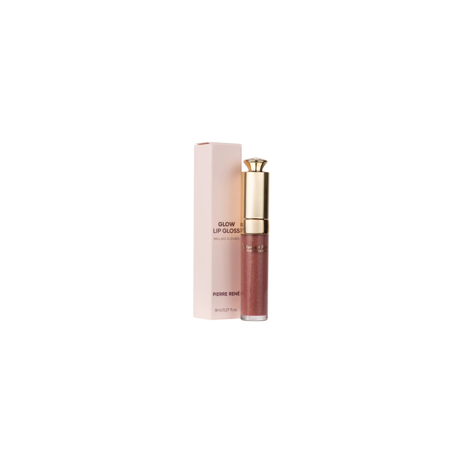 PIERRE RENE Glow Lip Gloss rozświetlający błyszczyk do ust ROSE 8ml