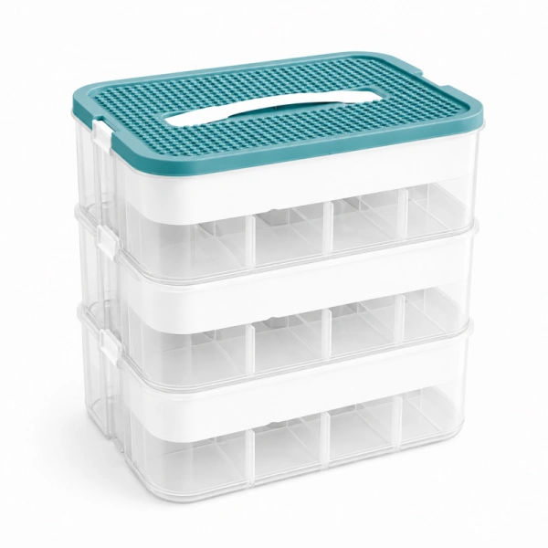 ECARLA organizer sorter na klocki z tacą do układania 31x30x22cm CB82