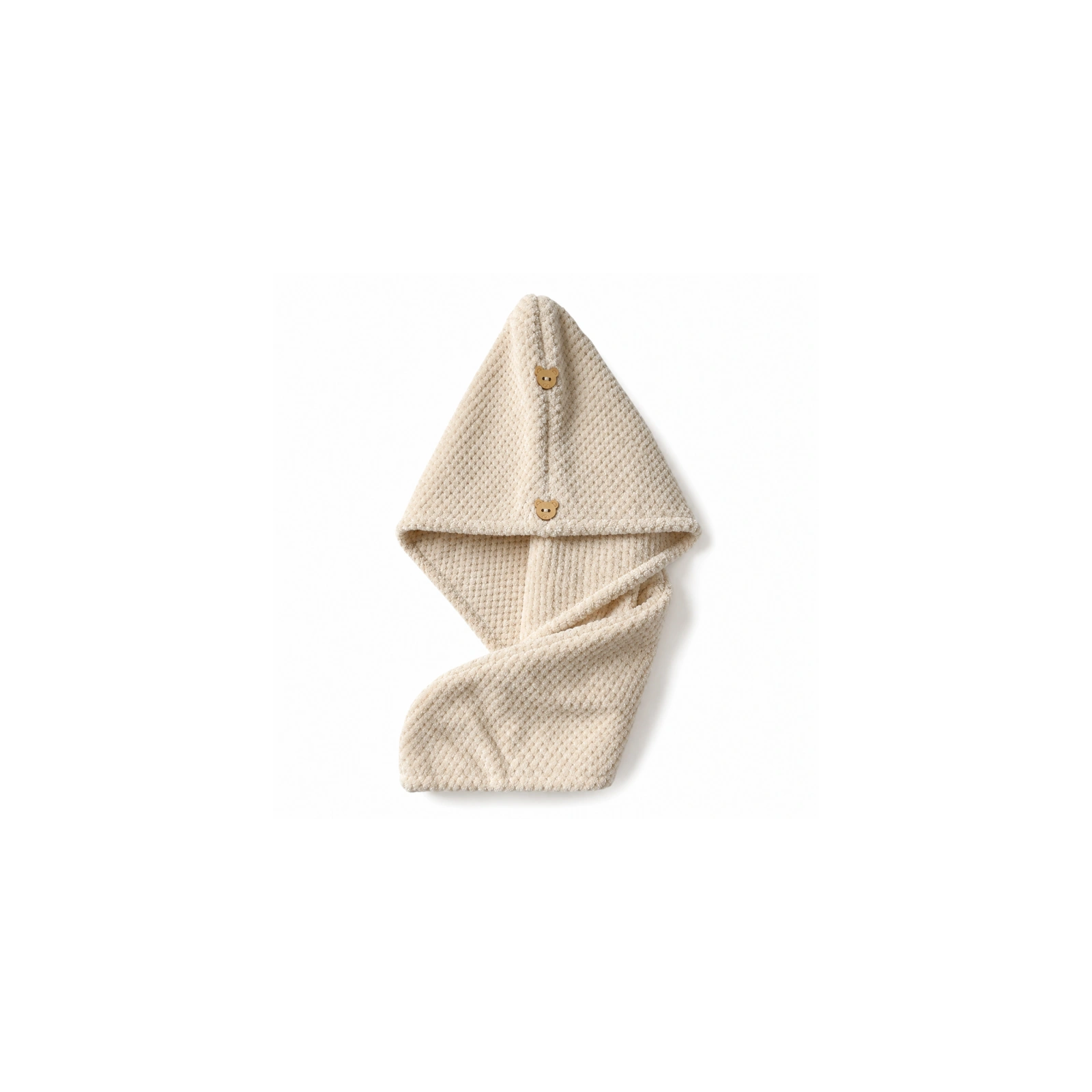 ECARLA ręcznik kapturek, turban do włosów 65x25cm Kremowy REC60K