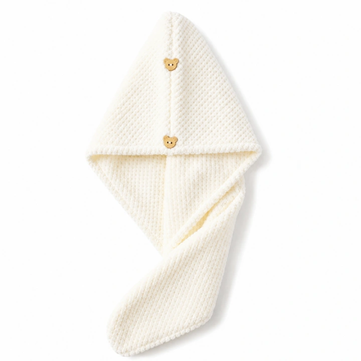 ECARLA ręcznik kapturek, turban do włosów 65x25cm Biały REC60B
