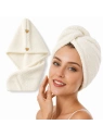 ECARLA ręcznik kapturek, turban do włosów 65x25cm Biały REC60B