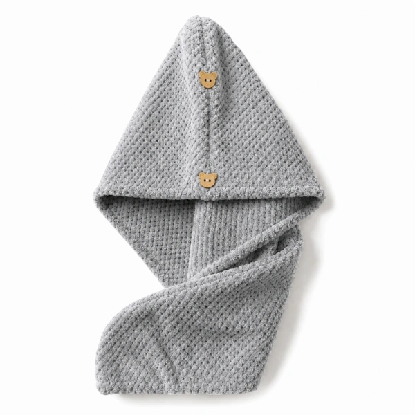 ECARLA ręcznik kapturek, turban do włosów 65x25cm Grafit REC60GRAF