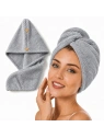 ECARLA ręcznik kapturek, turban do włosów 65x25cm Grafit REC60GRAF