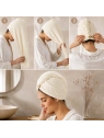 ECARLA ręcznik kapturek, turban do włosów 65x25cm Biały REC60B