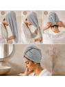 ECARLA ręcznik kapturek, turban do włosów 65x25cm Grafit REC60GRAF