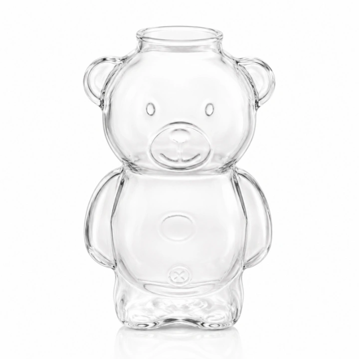 ECARLA Bear Glass szklanka do kawy, matchy 300ml bez słomki SZK221