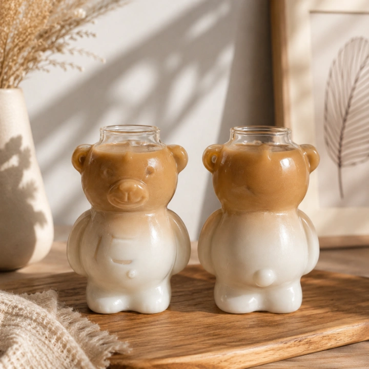 ECARLA Bear Glass szklanka do kawy, matchy 300ml bez słomki SZK221
