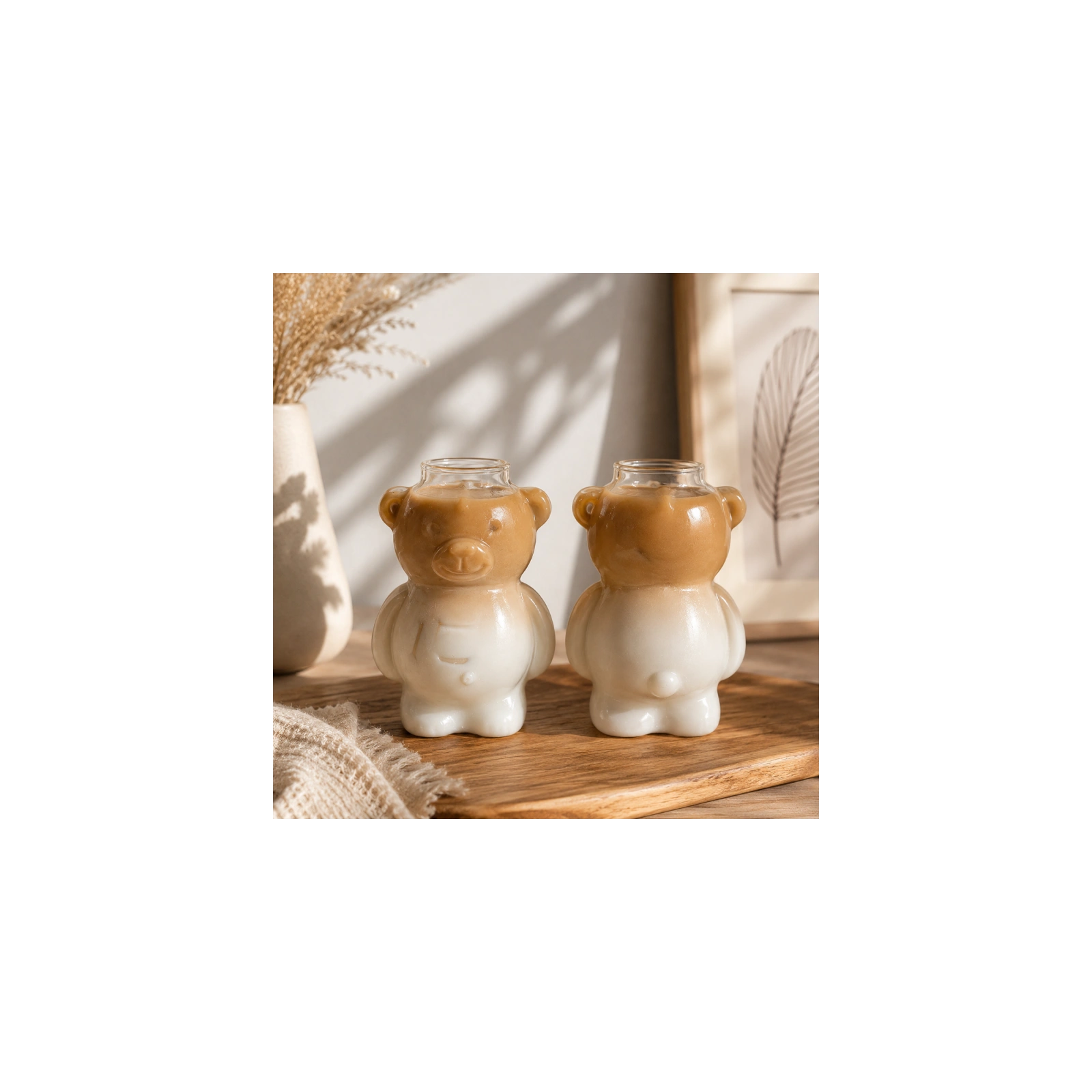 ECARLA Bear Glass szklanka do kawy, matchy 300ml bez słomki SZK221