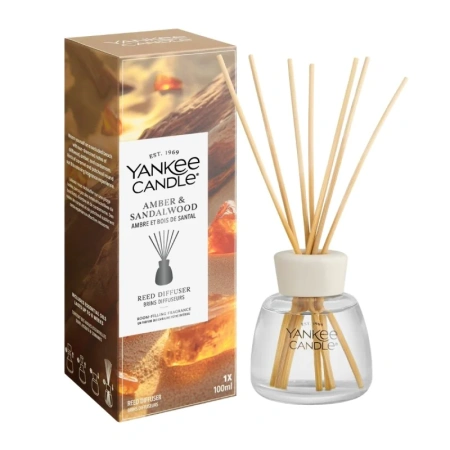 YANKEE CANDLE Reed Diffuser New pałeczki zapachowe AMBER & SANDALWOOD 100ml