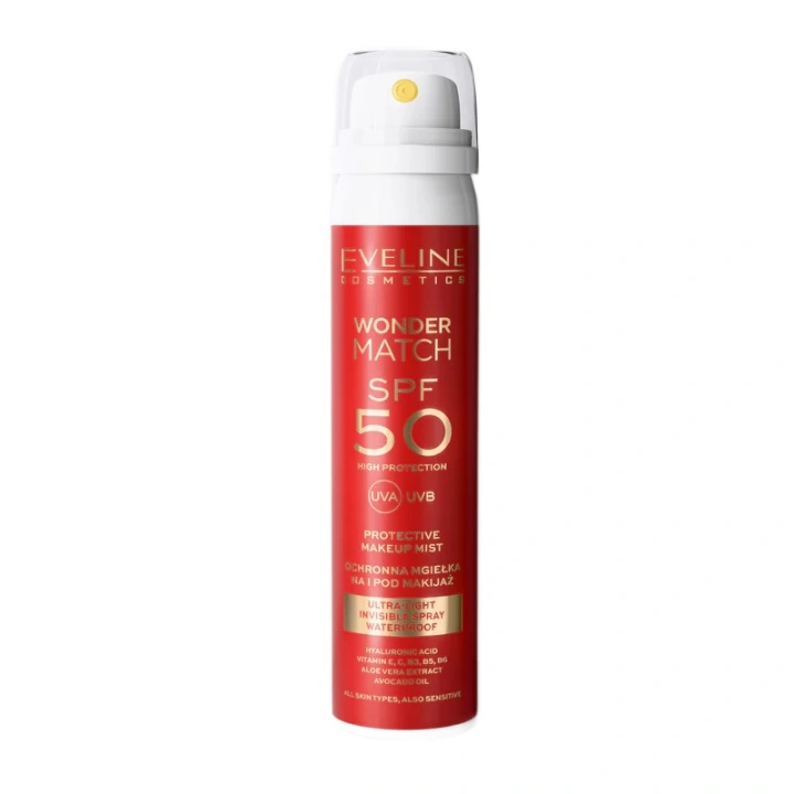 EVELINE Wonder Match ochronna mgiełka do twarzy na i pod makijaż SPF50 75ml