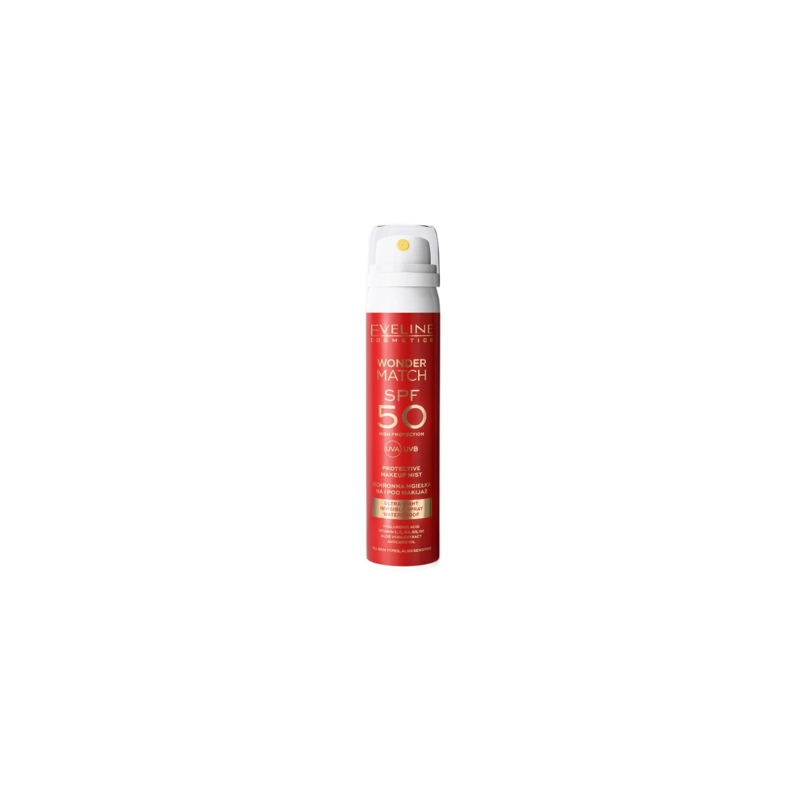 EVELINE Wonder Match ochronna mgiełka do twarzy na i pod makijaż SPF50 75ml
